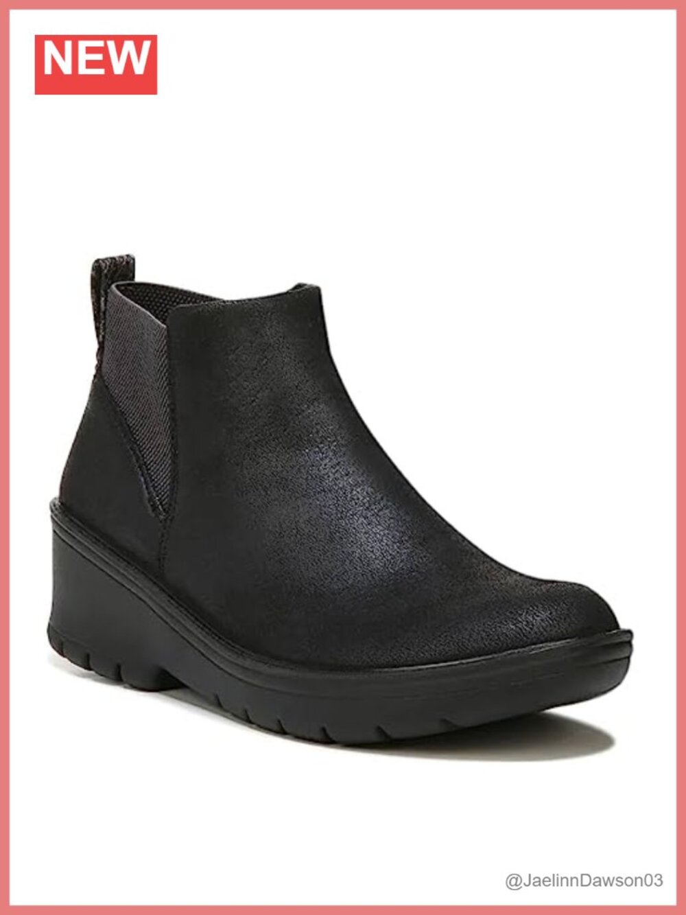LifeStride Women's Boston Ankle Boots Size 7.5 Slip-On Leather Block Heel